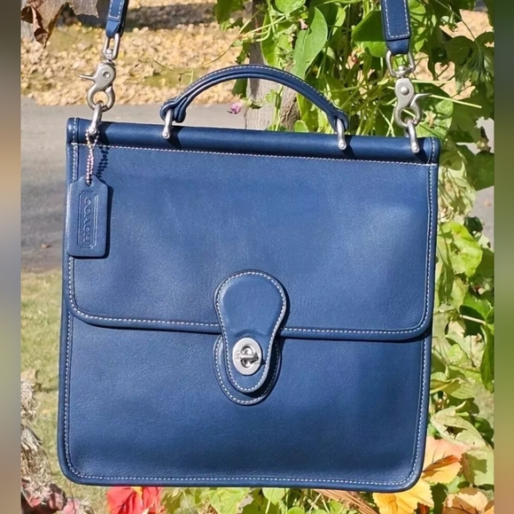 Vintage Coach Willis Crossbody Shoulder Bag 9927 ( Royal / Deep Ocean Blue ) - Picture 1 of 11